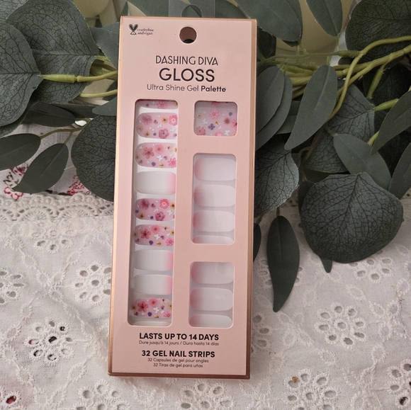 Dashing Diva Gloss Ultra Shine Gel Palette - Floral Pink Press-On Nails - Picture 1 of 4